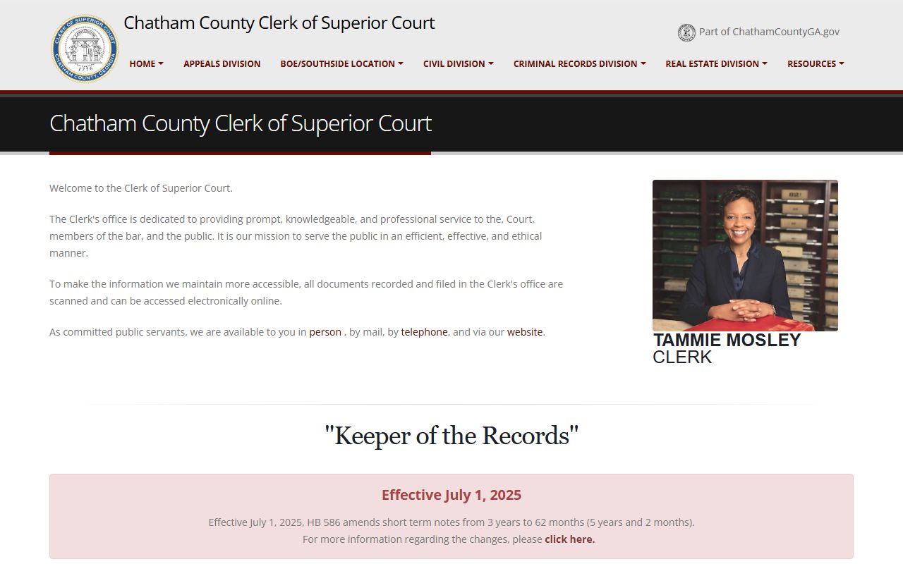 Chatham County court website for DUI records in Georgia