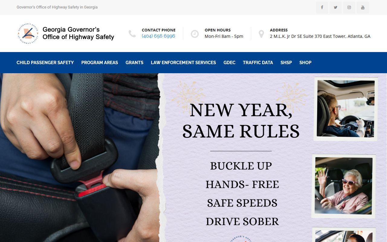 Georgia Governor's Office of Highway Safety website for DUI records